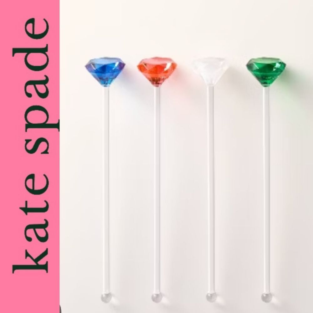 Kate Spade Gem Cocktail Stir Sticks- Set Of 4
